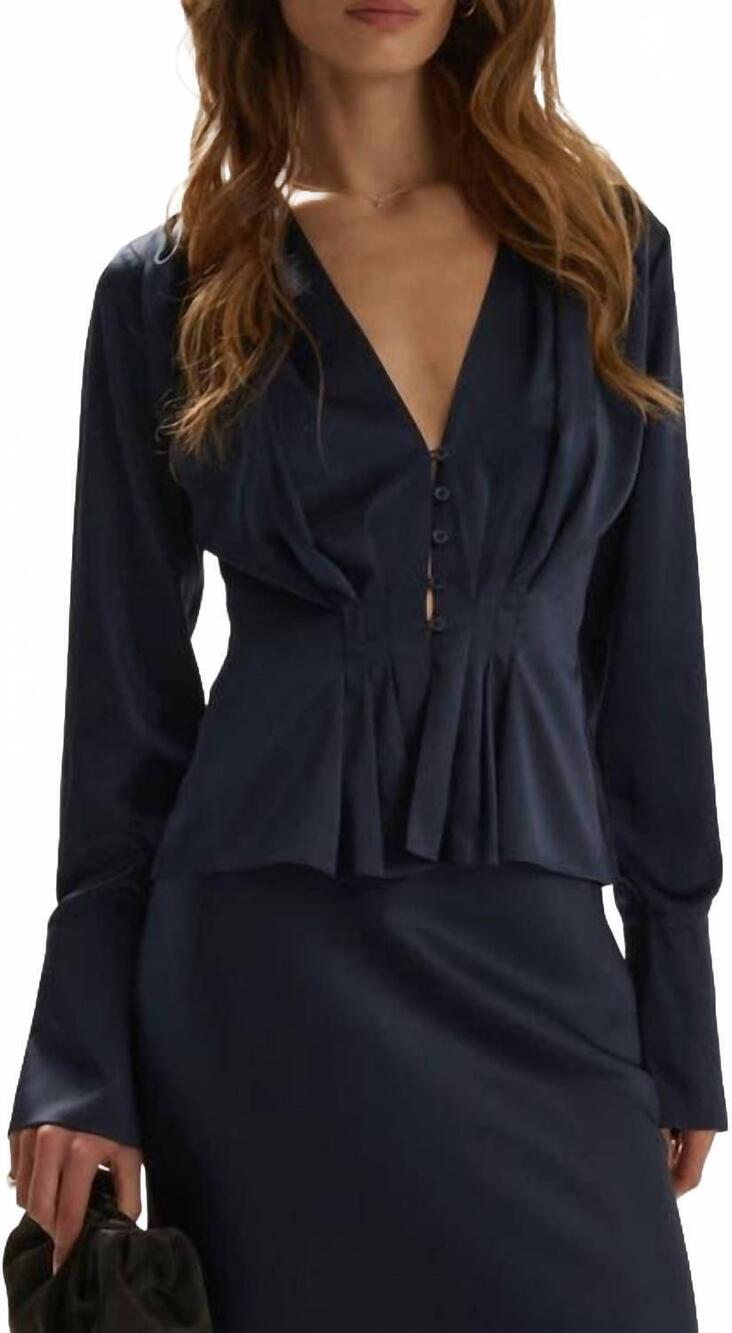 NEW FAVORITE DAUGHTER women's the romance button-up top in midnight